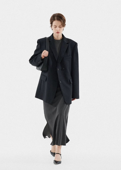 Imported worsted wool suit jacket Women's spring 2024 commuter relaxed suit
